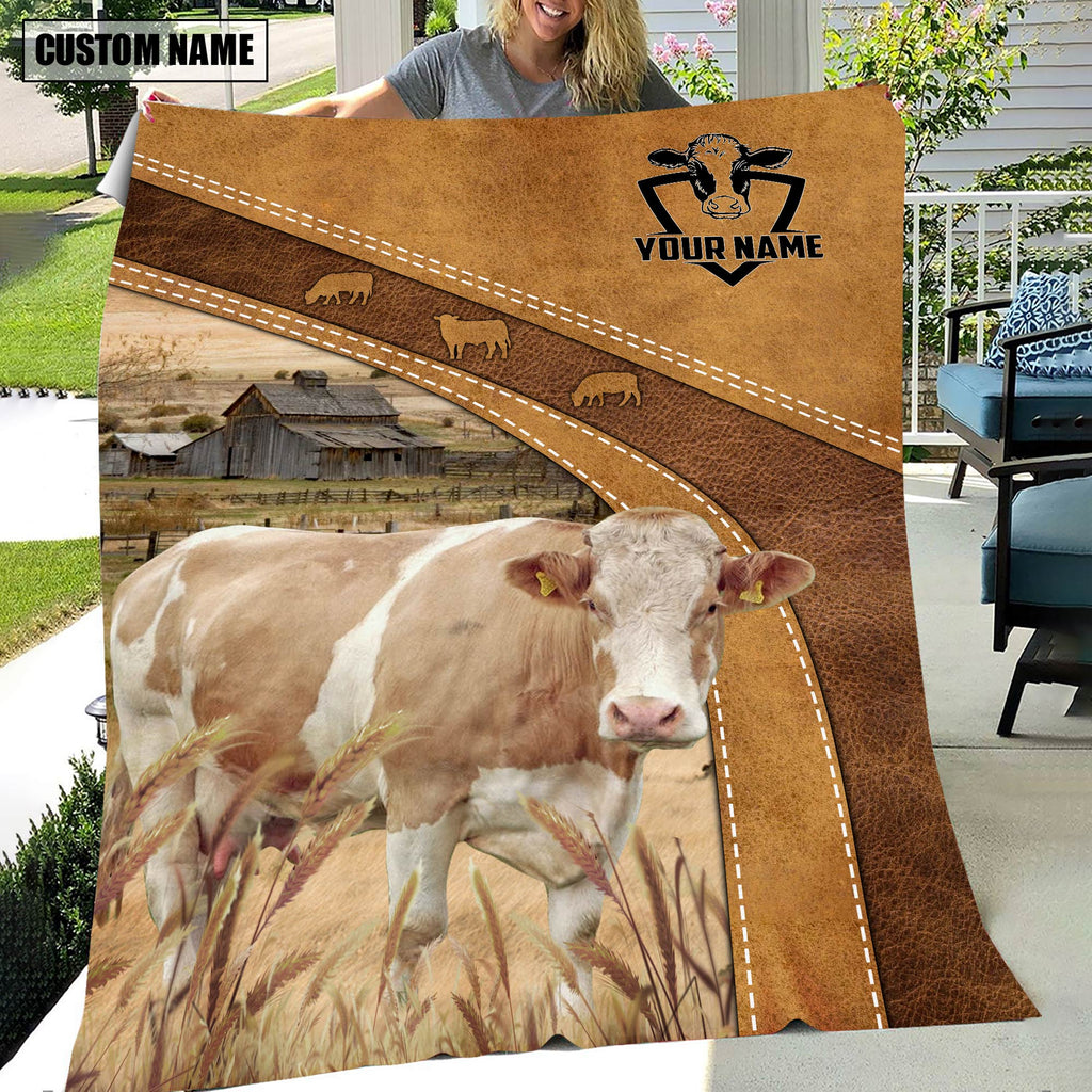 Custom Name Guernsey Brownie Background Blanket