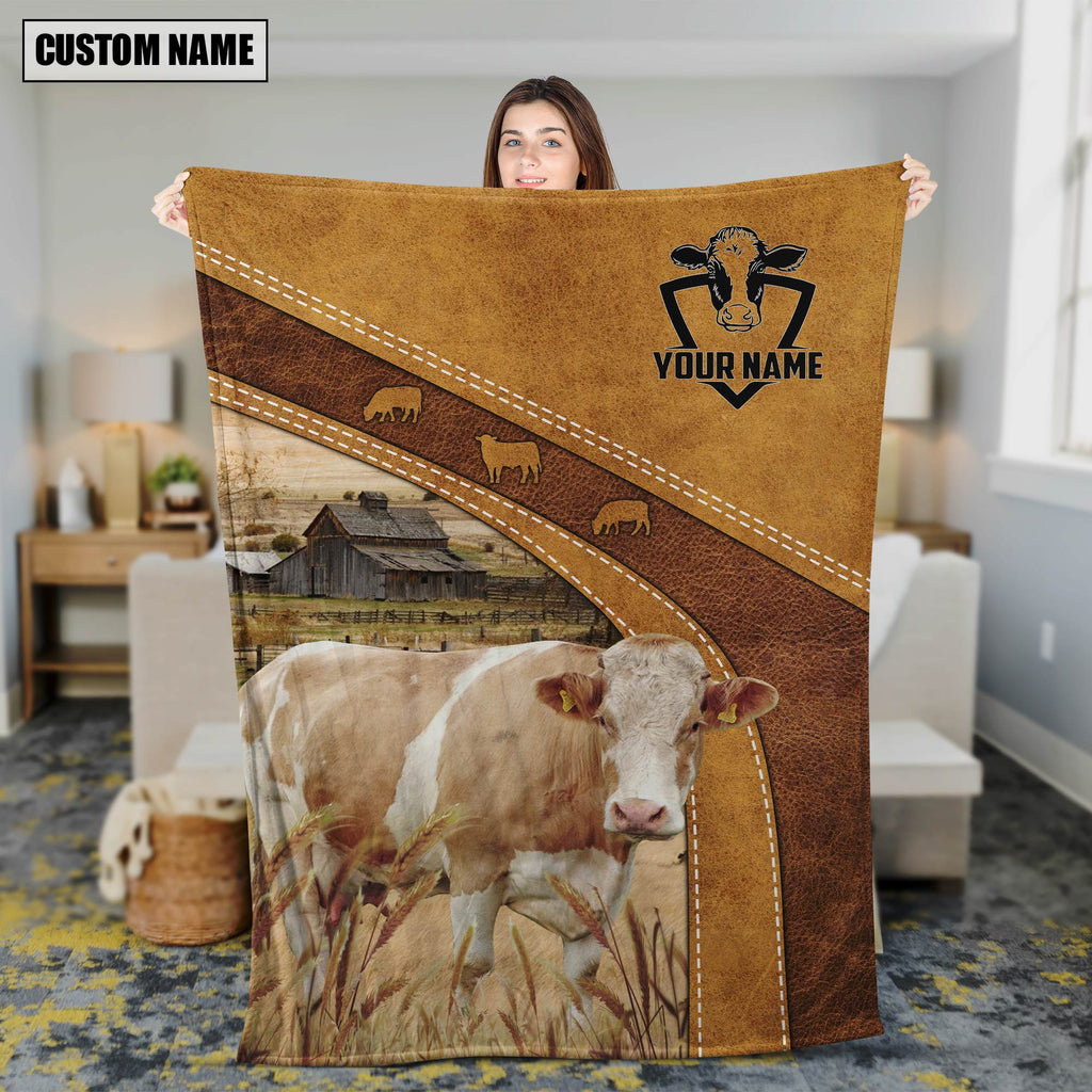 Custom Name Guernsey Brownie Background Blanket