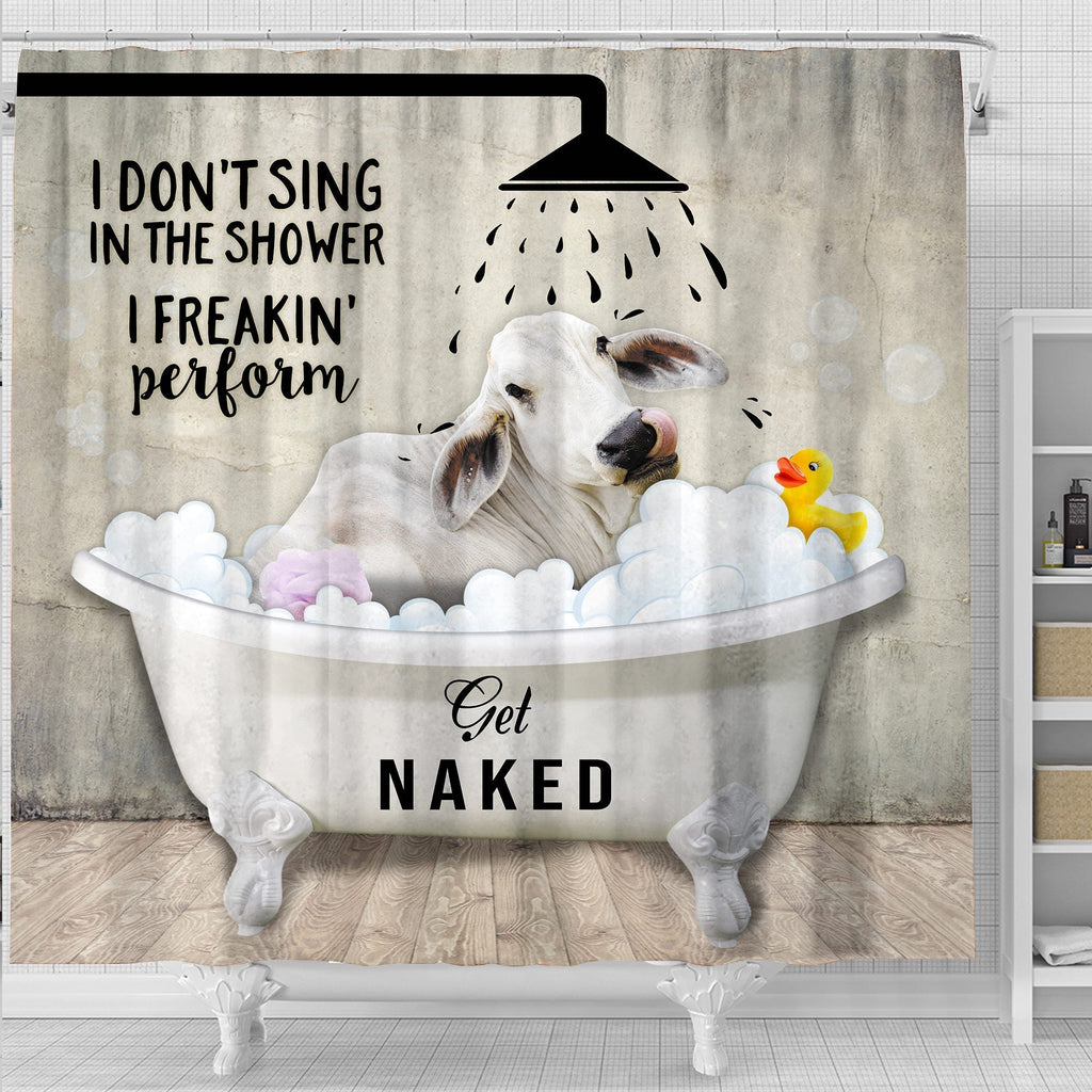 Brahman Cattle I Don't Sing In The Shower 3D Shower Curtain