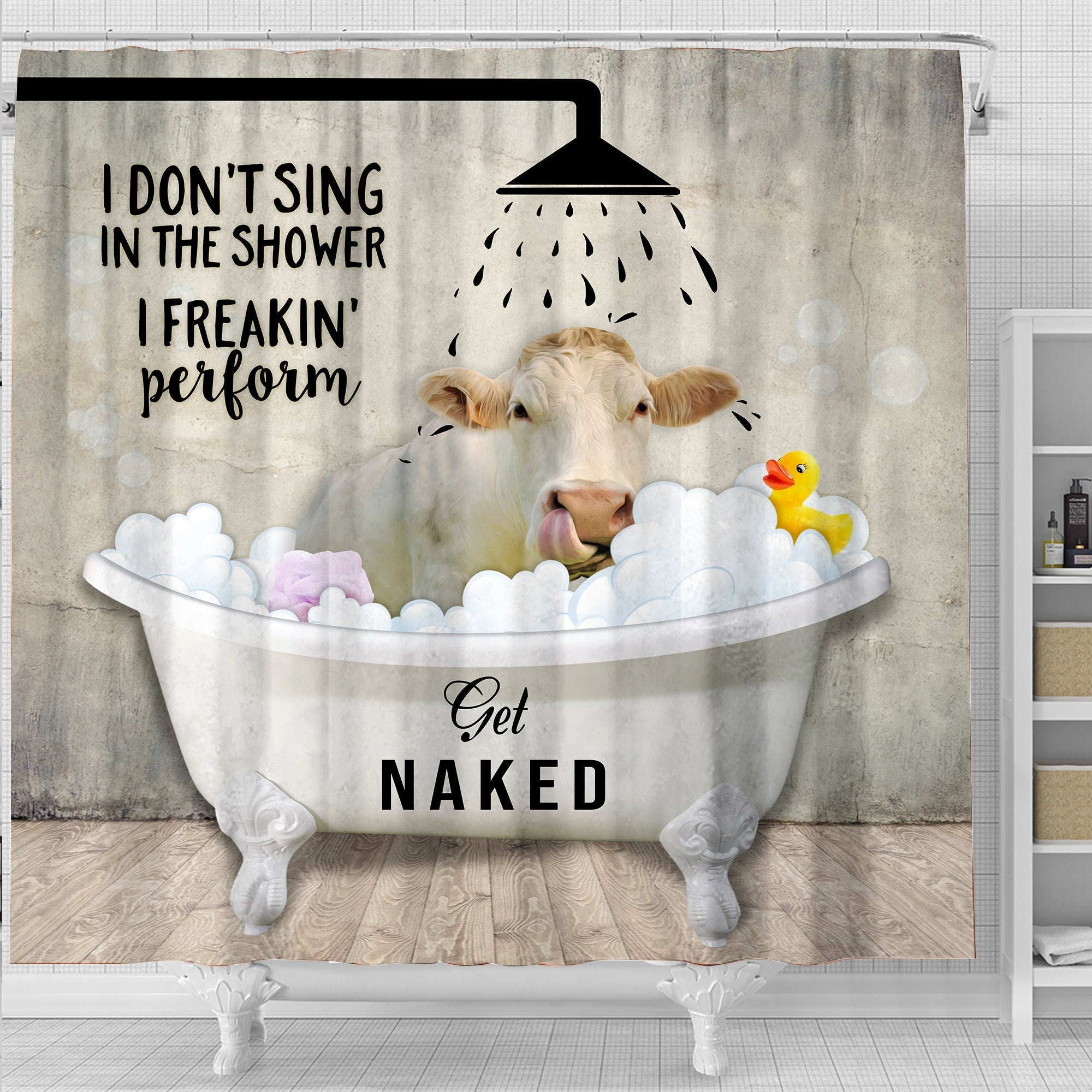 Charolais I Don't Sing In The Shower 3D Shower Curtain