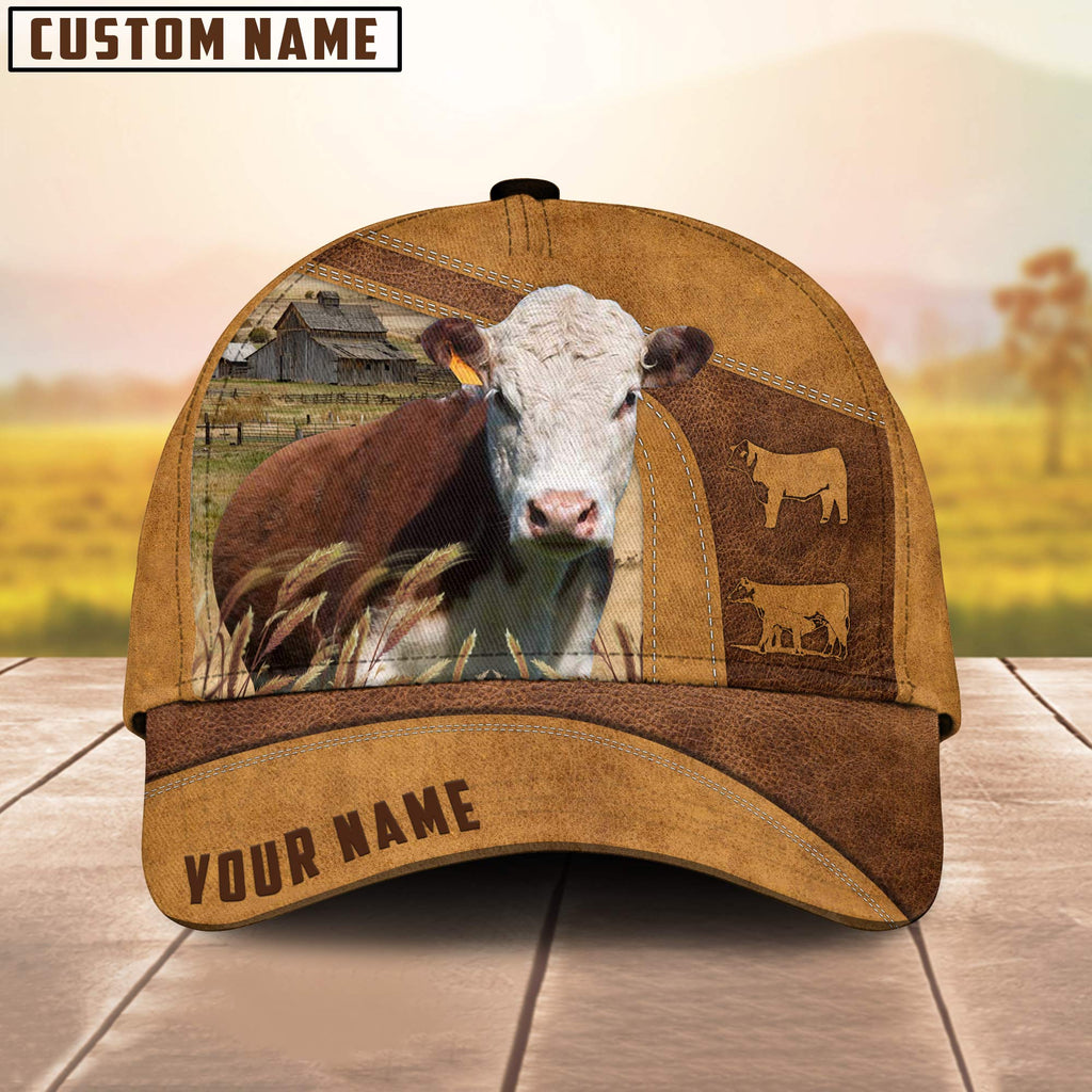 Custom Name Hereford Cattle Cap