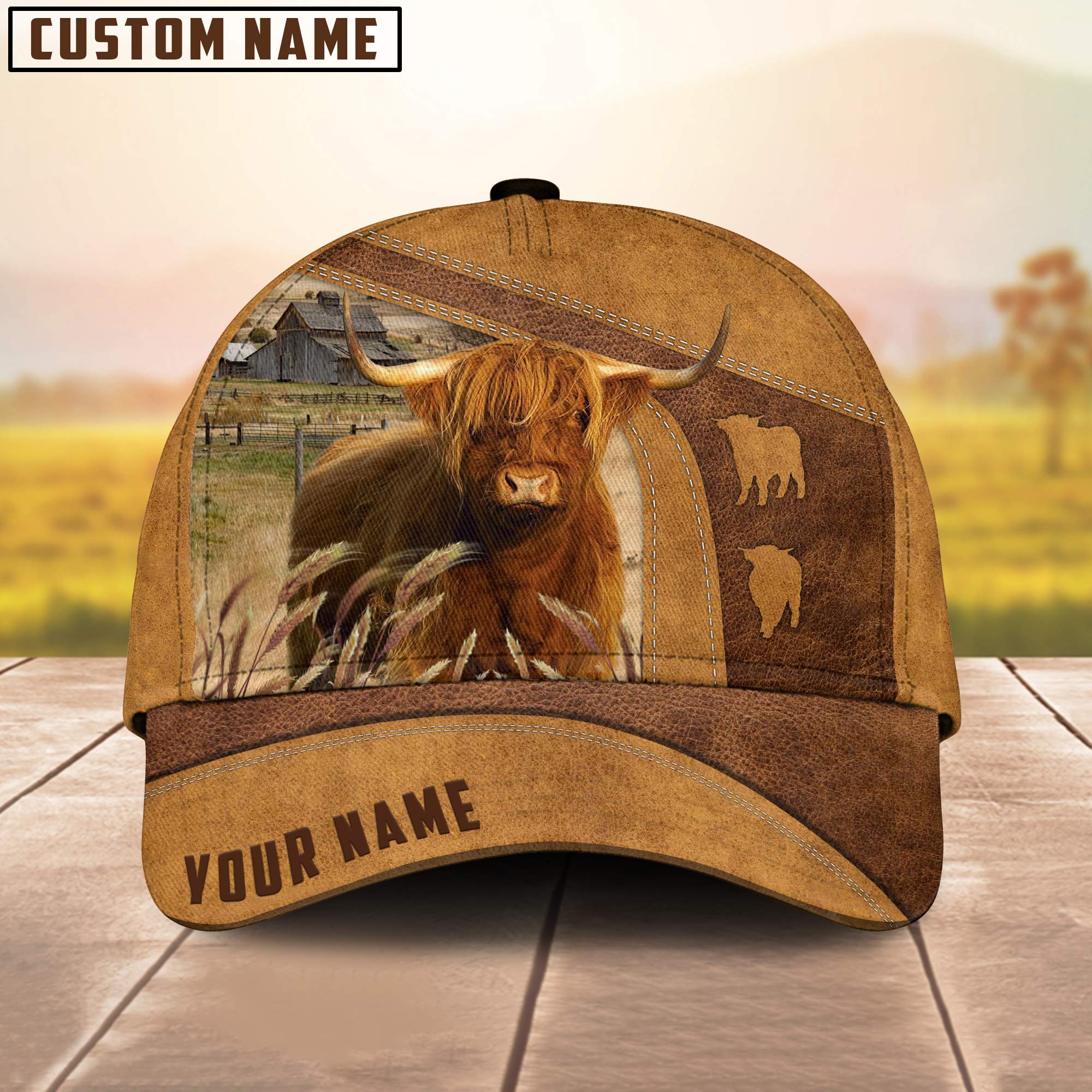 Custom Name Highland Cattle Cap