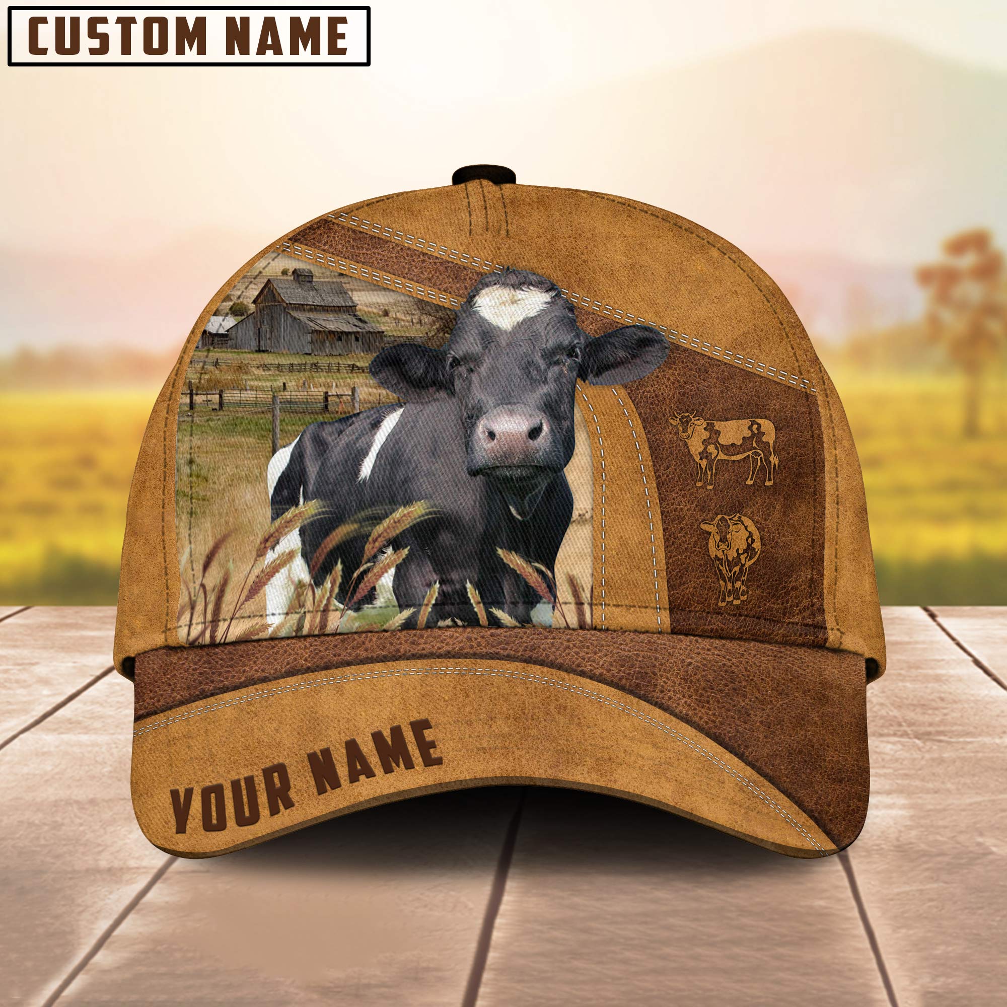 Custom Name Holstein Cattle Cap