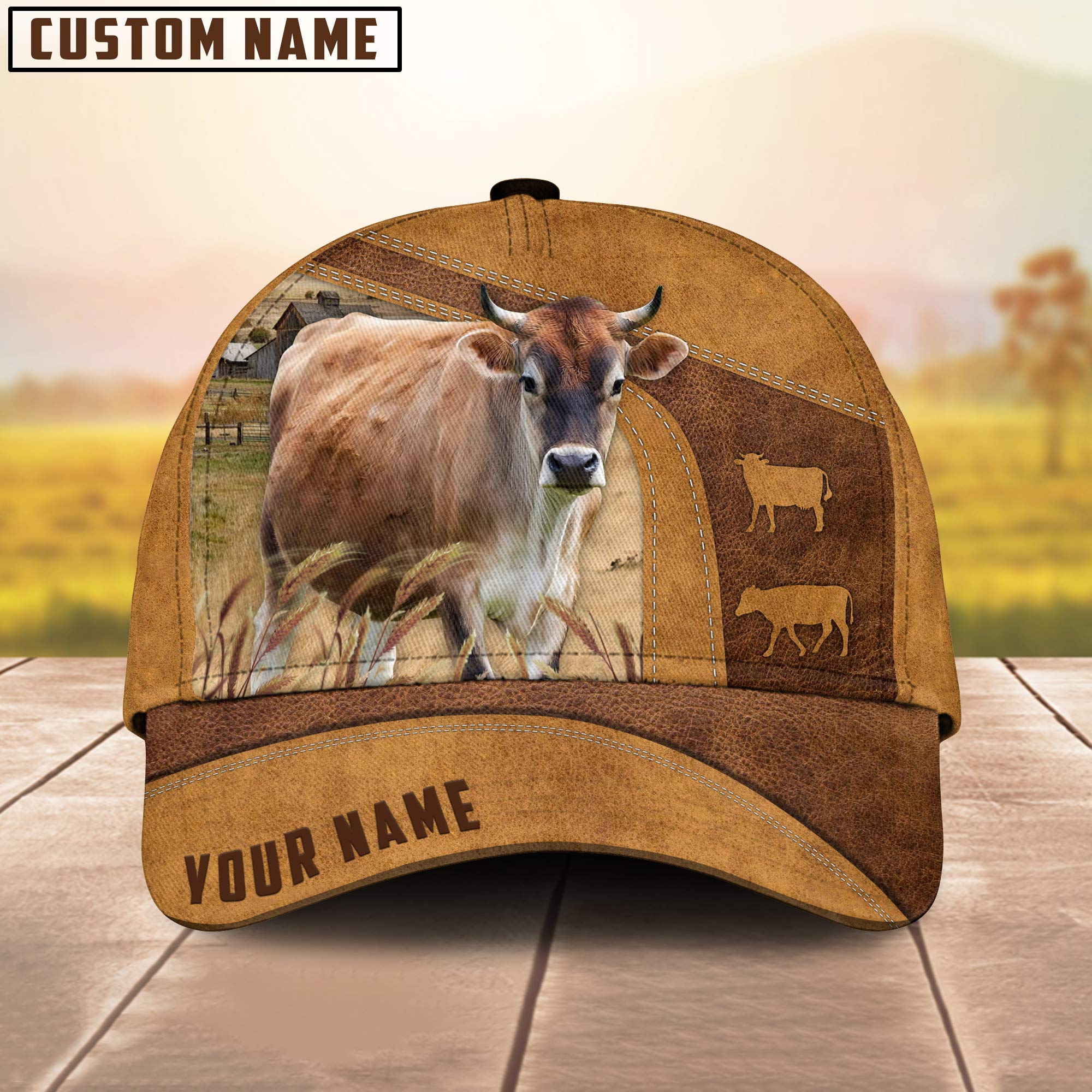 Custom Name Jersey Cattle Cap