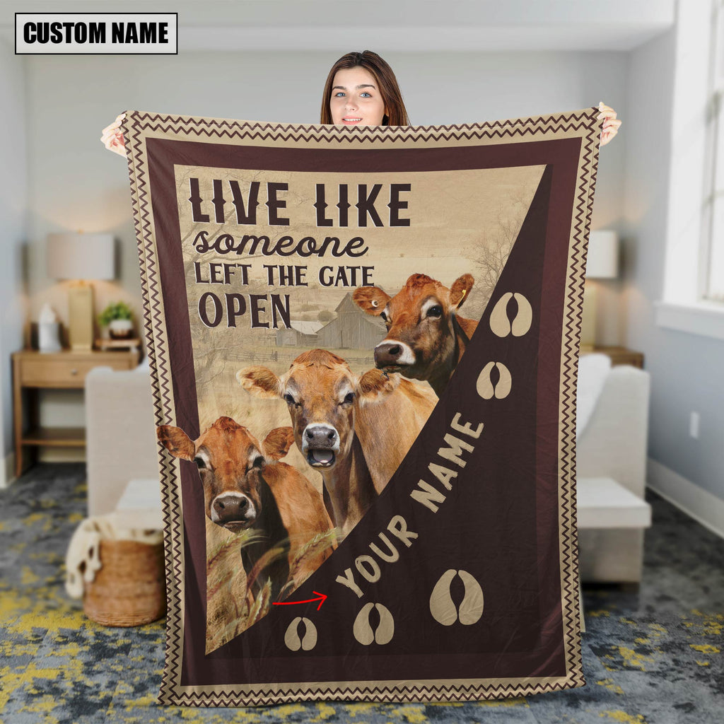 Personalized Jersey Live Like Someone Left The Gate Open Blanket