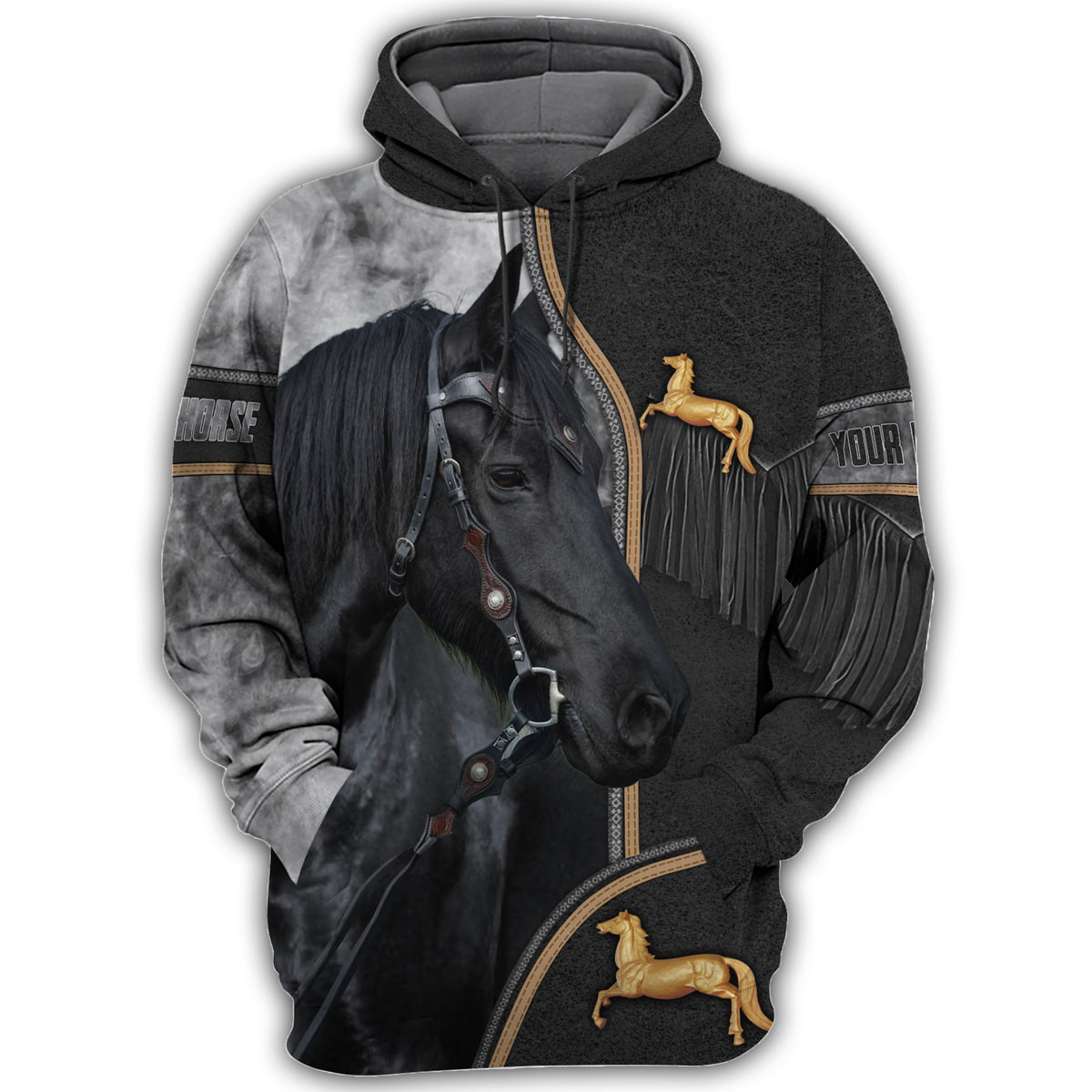 Black Horse Lovers 3D Hoodie