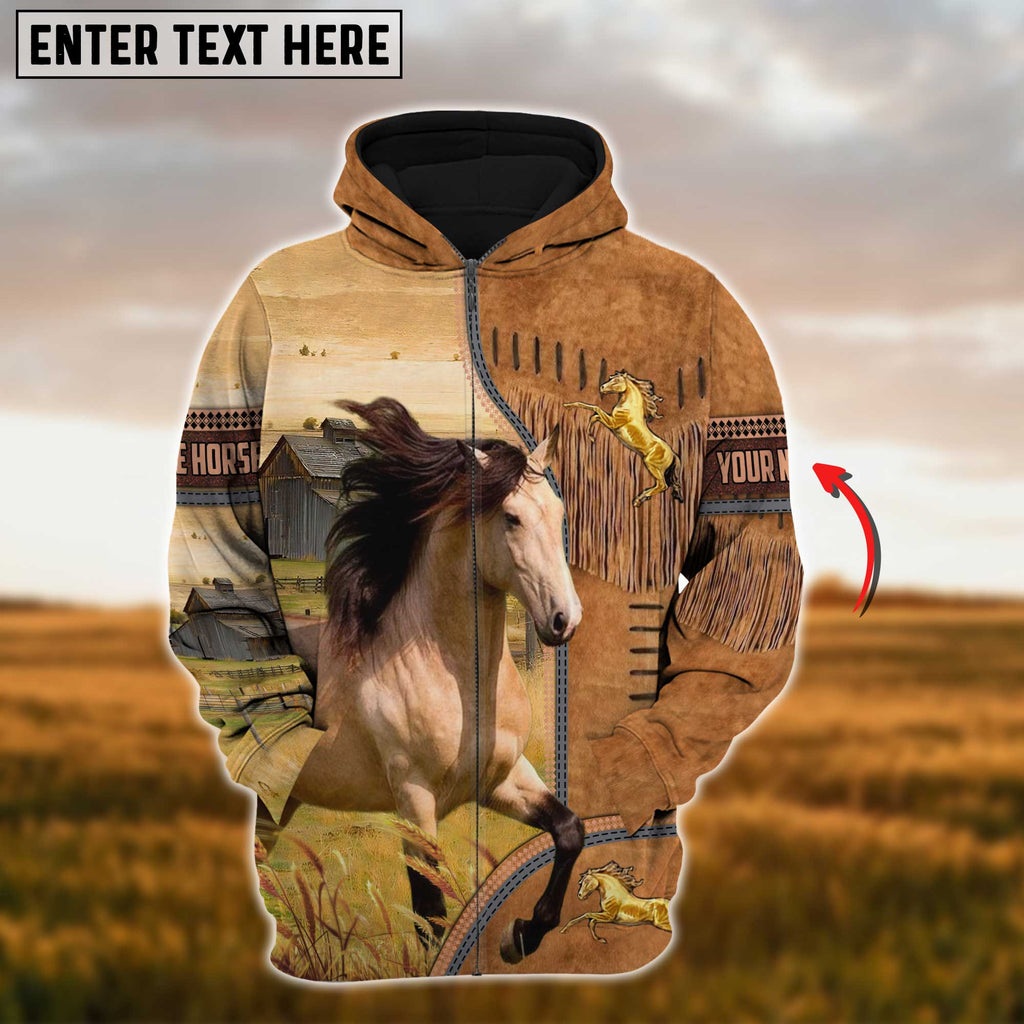 Custom Name Farm Horse Lovers 3D Printed Hoodie