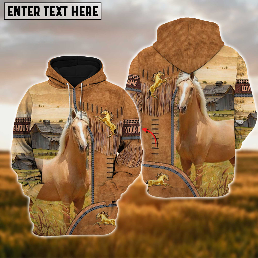 Custom Name Farm Horse Lovers 3D Printed Hoodie