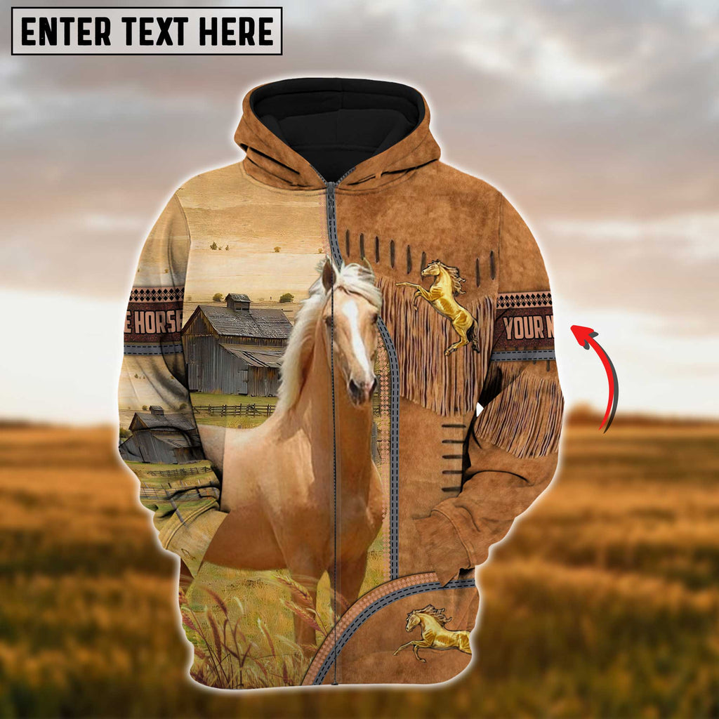 Custom Name Farm Horse Lovers 3D Printed Hoodie