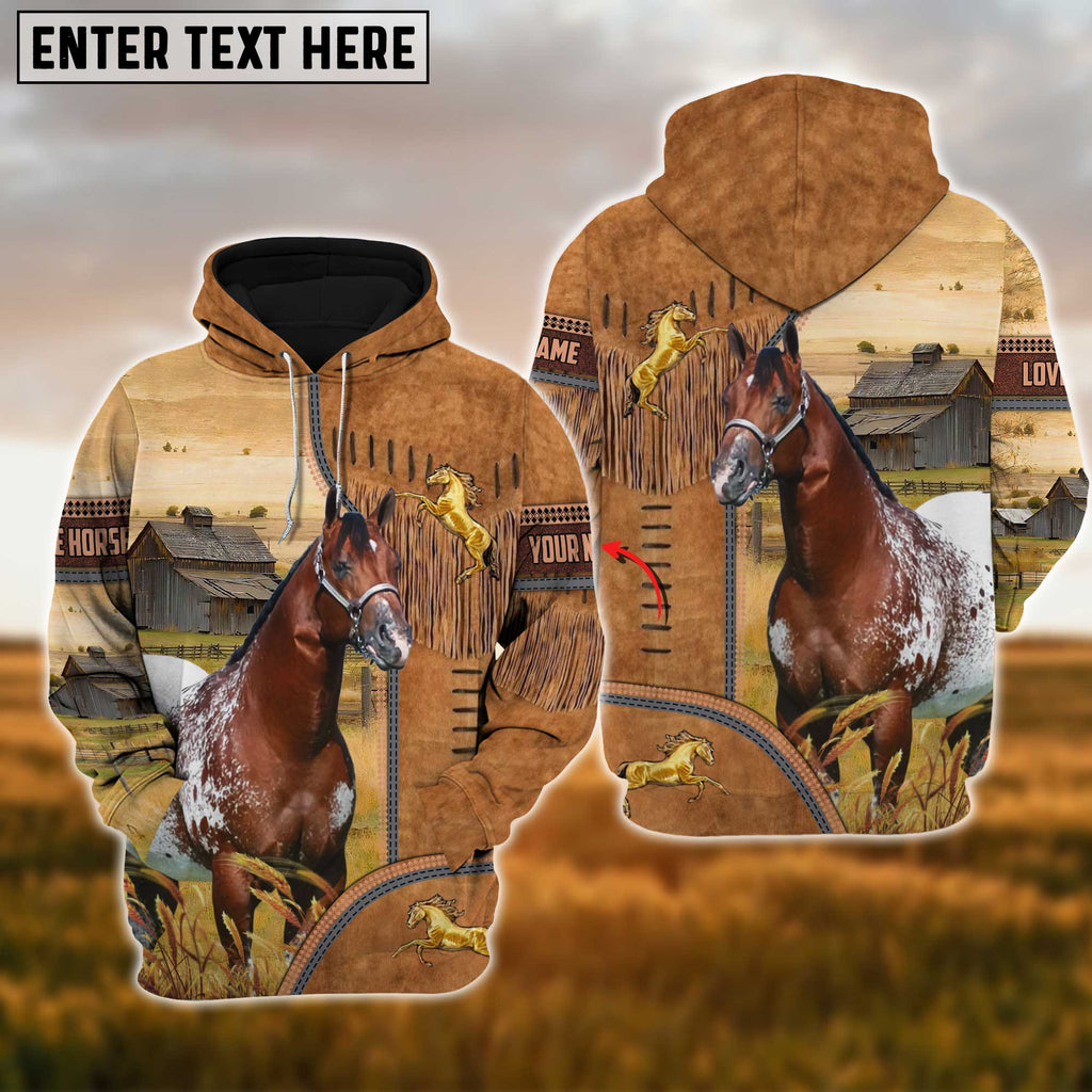 Custom Name Farm Horse Lovers 3D Printed Hoodie