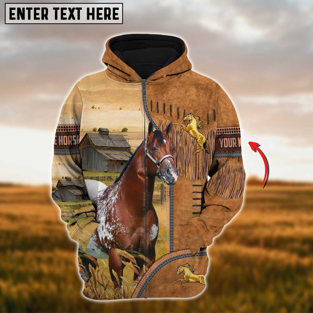 Custom Name Farm Horse Lovers 3D Printed Hoodie