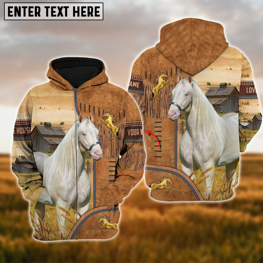 Custom Name Farm Horse Lovers 3D Printed Hoodie