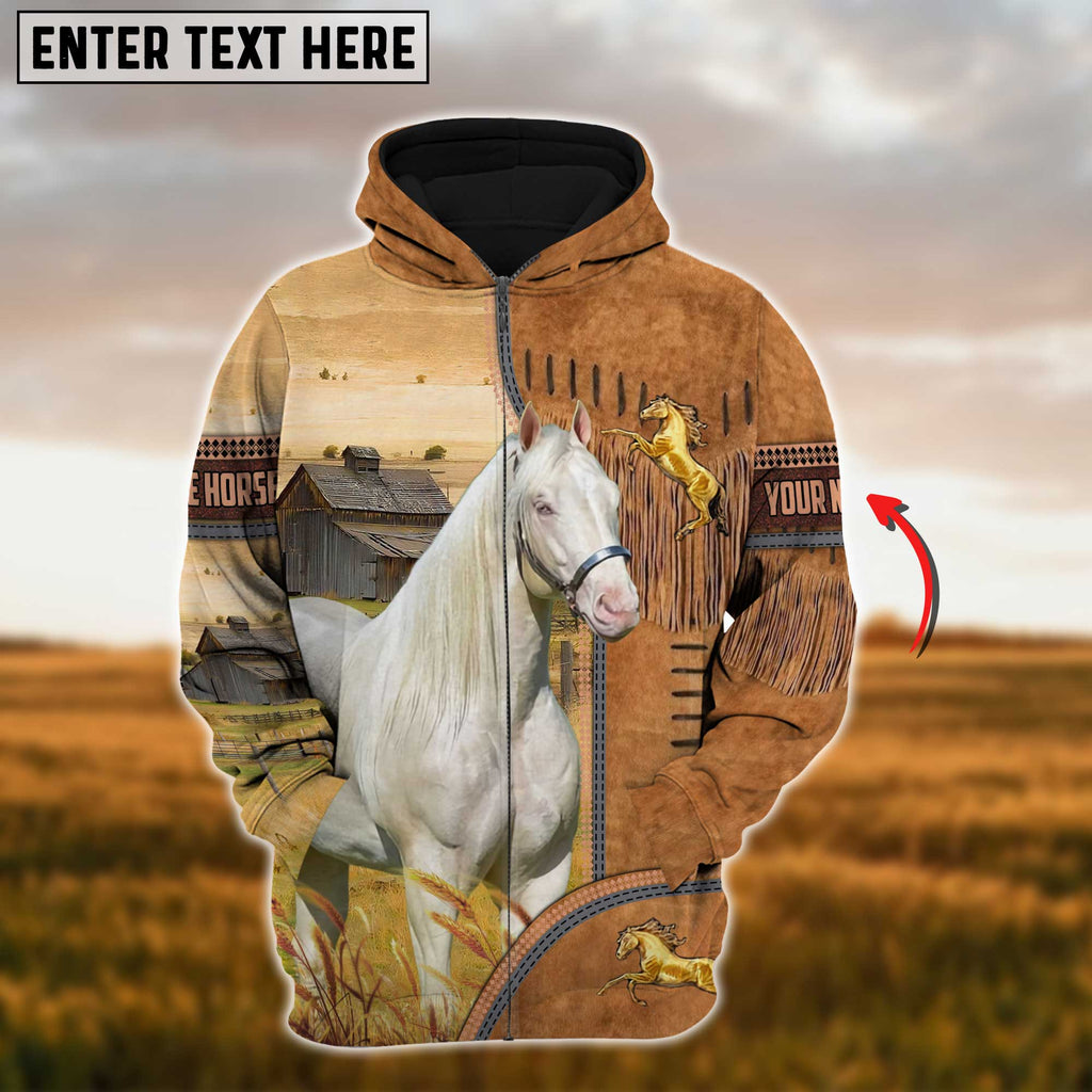 Custom Name Farm Horse Lovers 3D Printed Hoodie