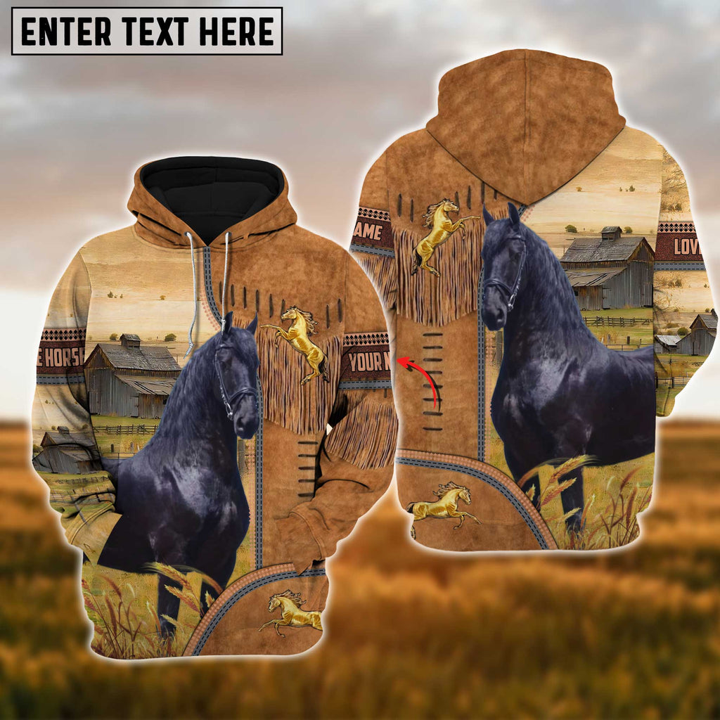 Custom Name Farm Horse Lovers 3D Printed Hoodie