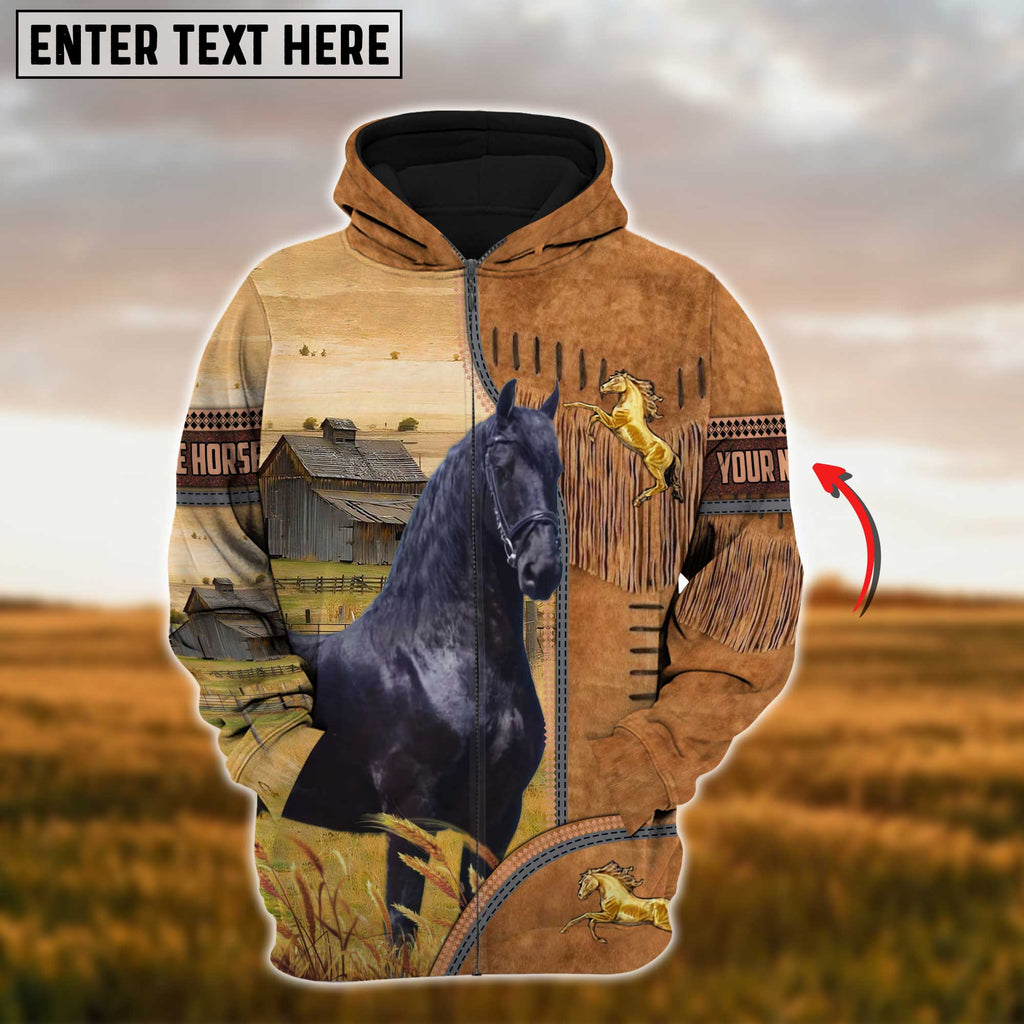 Custom Name Farm Horse Lovers 3D Printed Hoodie