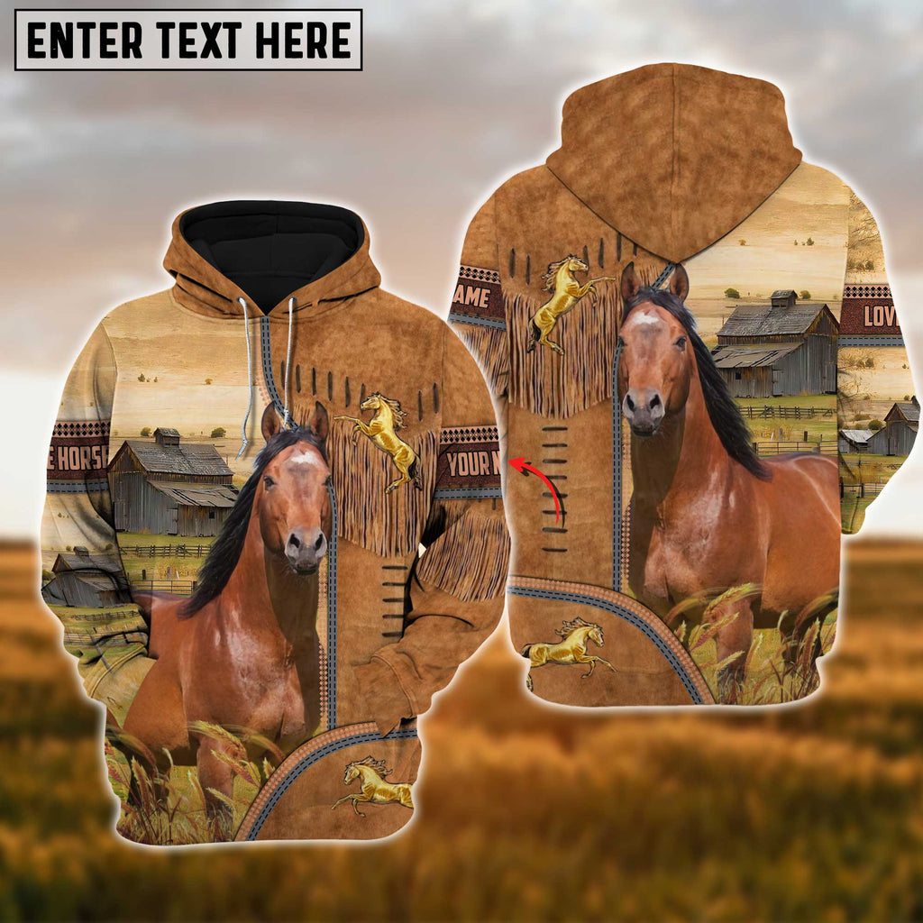 Custom Name Farm Horse Lovers 3D Printed Hoodie