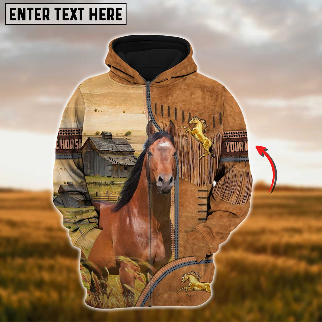 Custom Name Farm Horse Lovers 3D Printed Hoodie