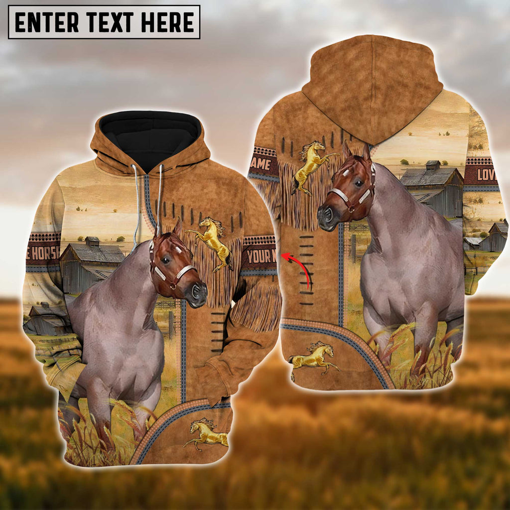 Custom Name Farm Horse Lovers 3D Printed Hoodie