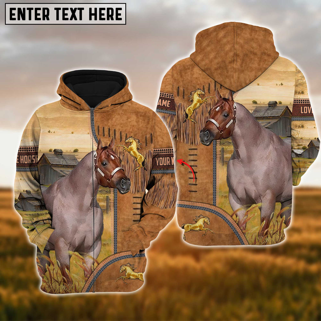 Custom Name Farm Horse Lovers 3D Printed Hoodie