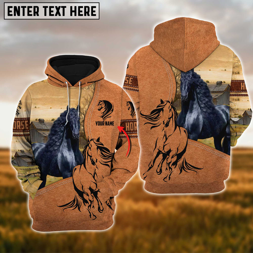 Custom Name Farm Horse Lovers 3D Printed Hoodie