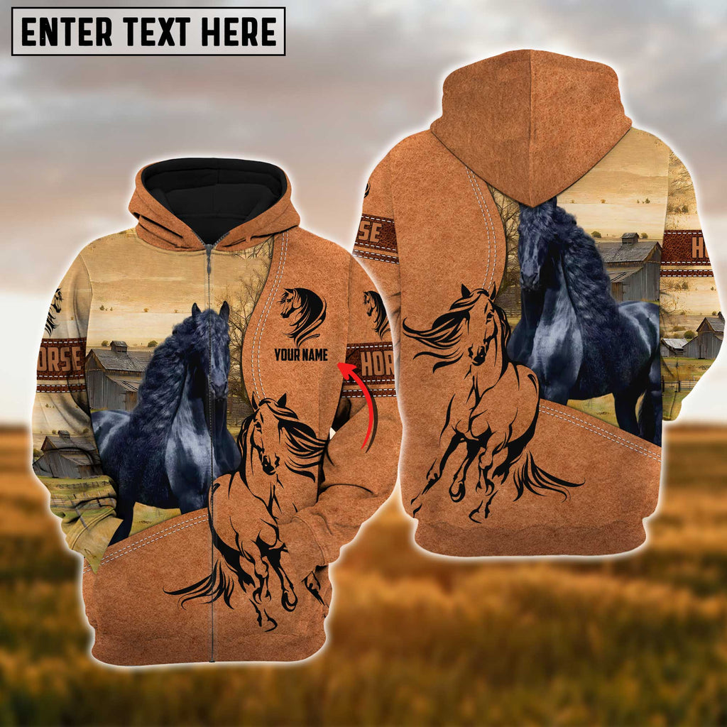 Custom Name Farm Horse Lovers 3D Printed Hoodie