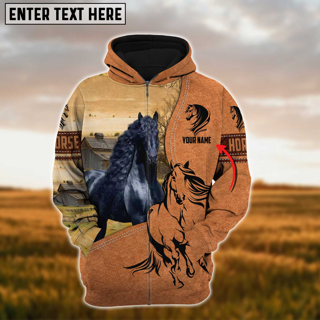 Custom Name Farm Horse Lovers 3D Printed Hoodie