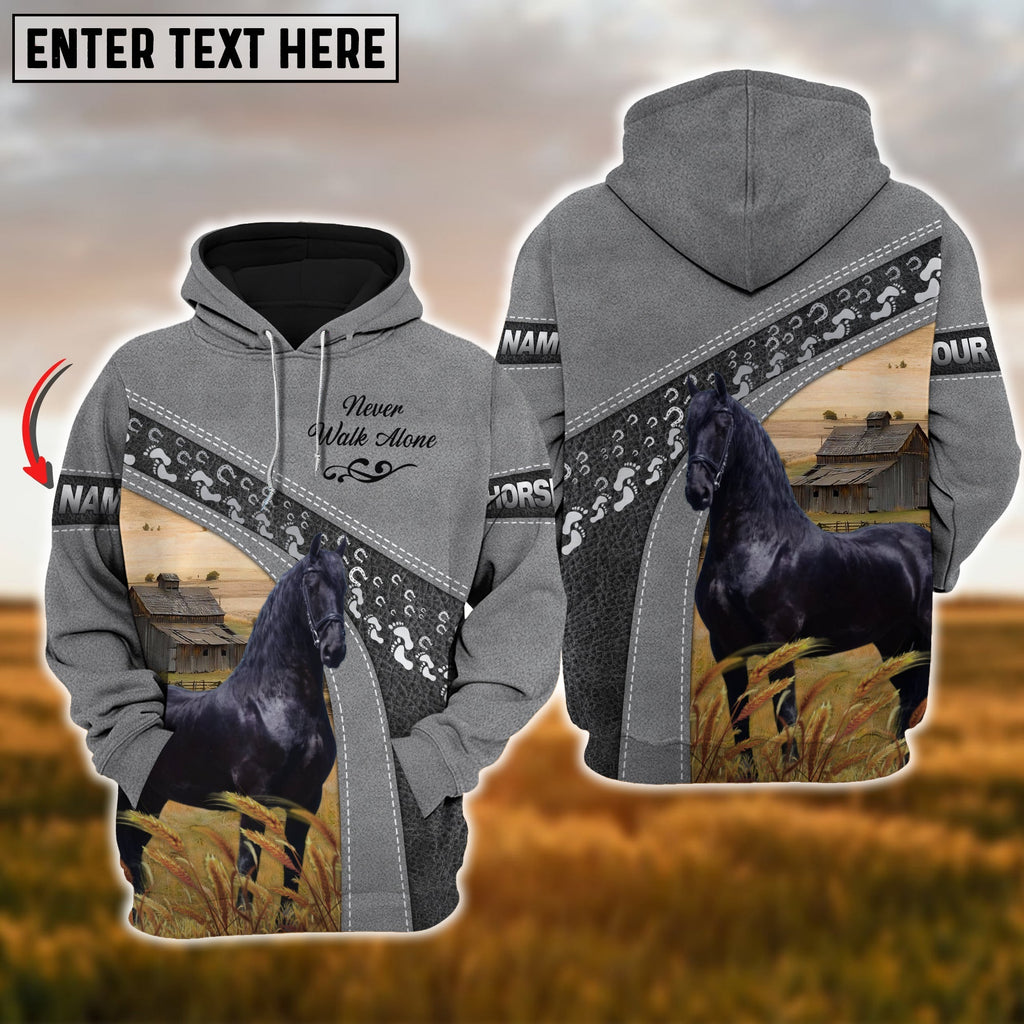 Custom Name Farm Horse Lovers 3D Printed Hoodie
