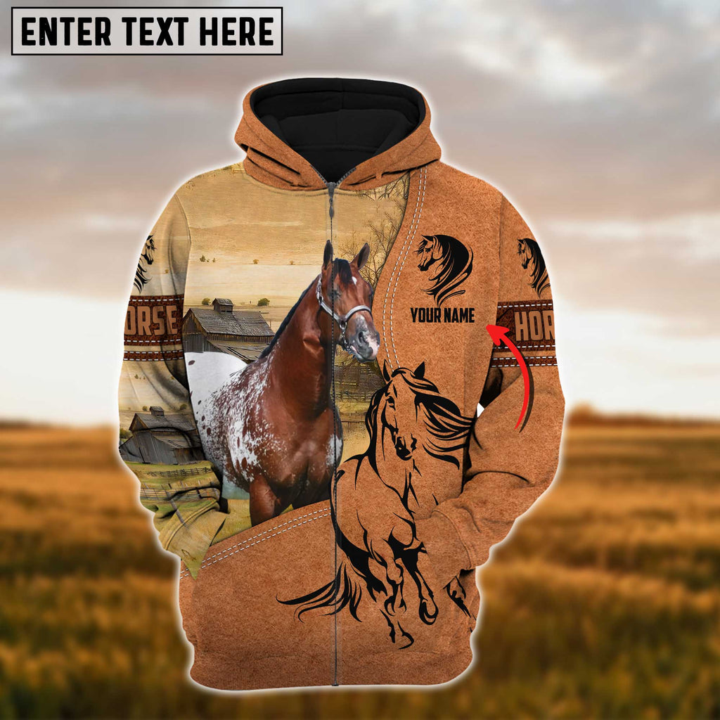 Custom Name Farm Horse Lovers 3D Printed Hoodie