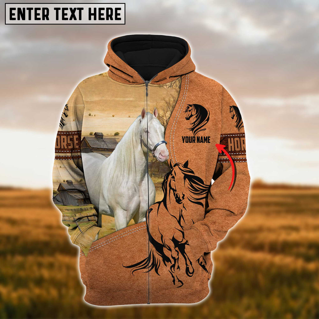 Custom Name Farm Horse Lovers 3D Printed Hoodie