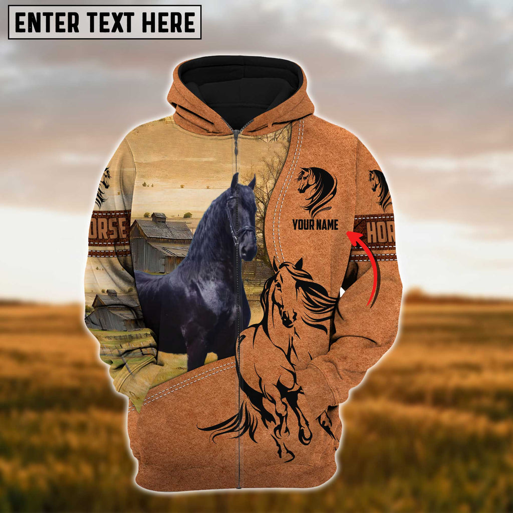 Custom Name Farm Horse Lovers 3D Printed Hoodie