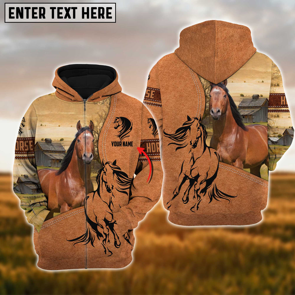 Custom Name Farm Horse Lovers 3D Printed Hoodie