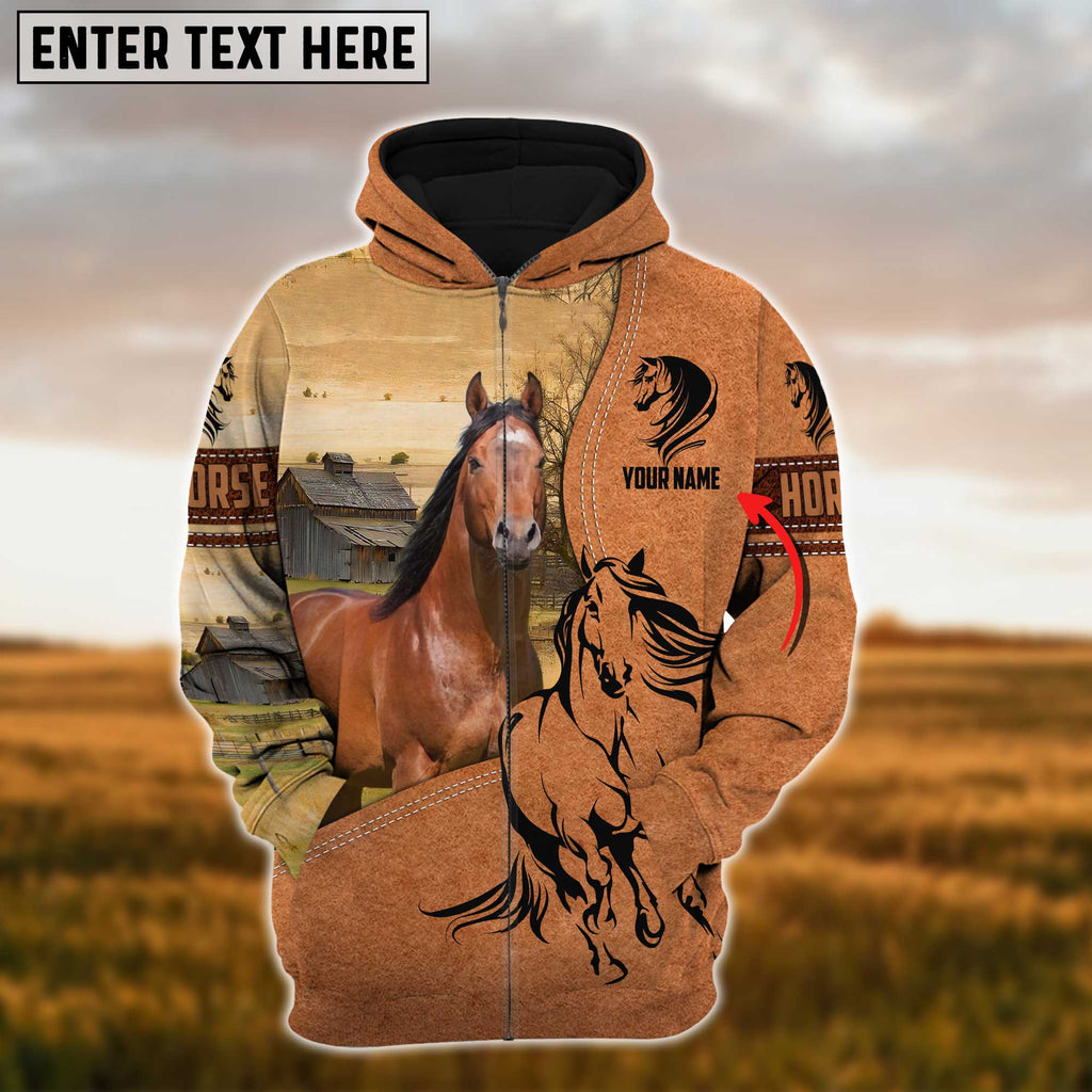 Custom Name Farm Horse Lovers 3D Printed Hoodie