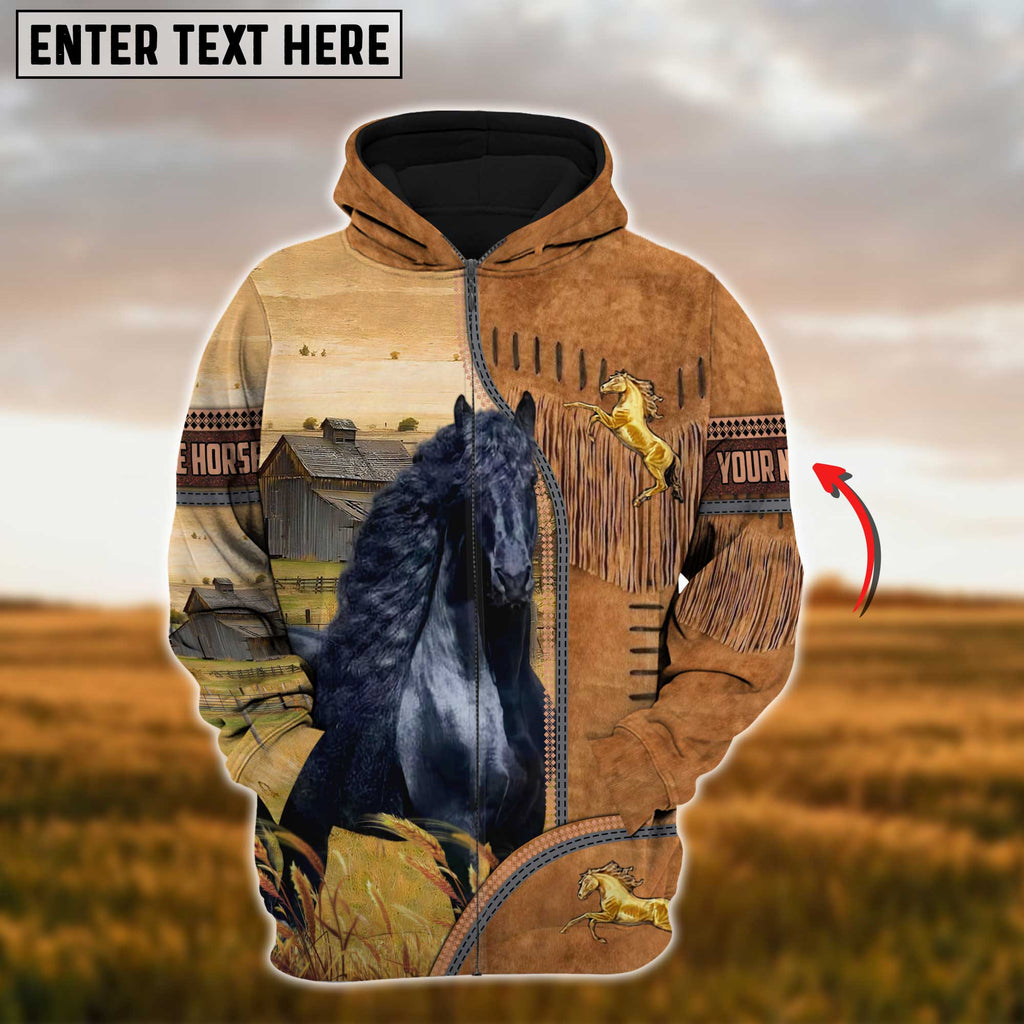 Custom Name Farm Horse Lovers 3D Printed Hoodie
