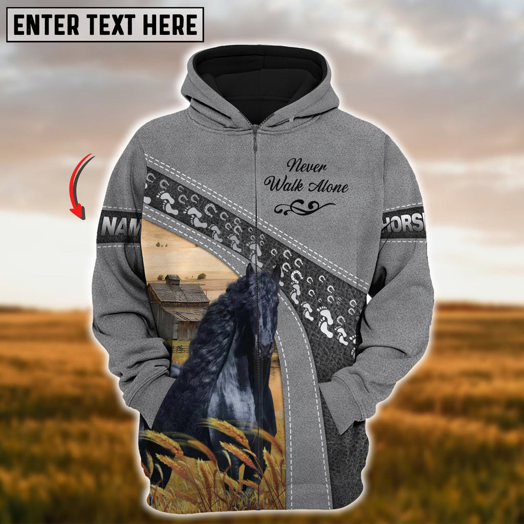 Custom Name Farm Horse Lovers 3D Printed Hoodie