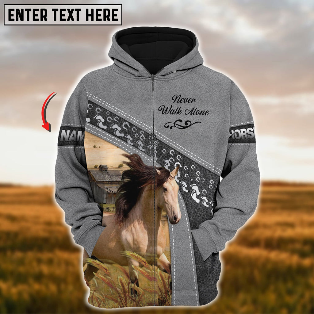 Custom Name Farm Horse Lovers 3D Printed Hoodie