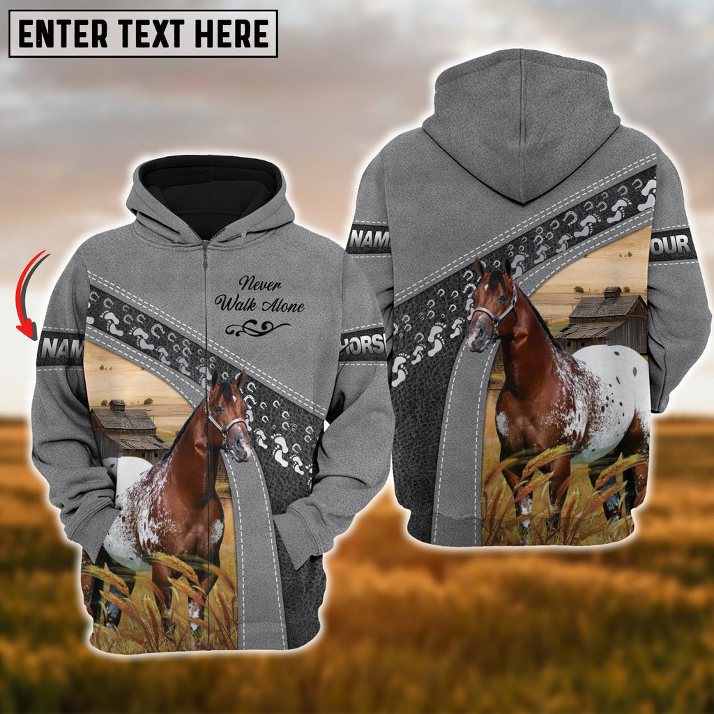Custom Name Farm Horse Lovers 3D Printed Hoodie