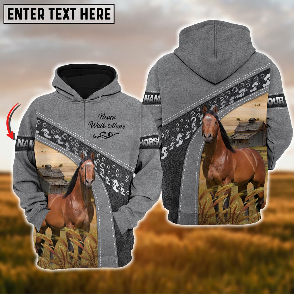 Custom Name Farm Horse Lovers 3D Printed Hoodie