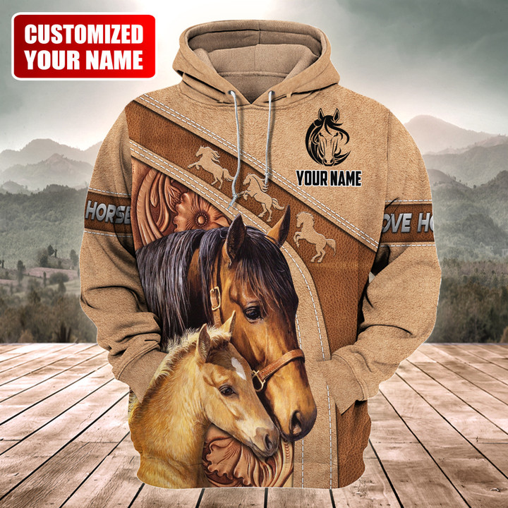 Custom Name Horse Lovers 3D Hoodie