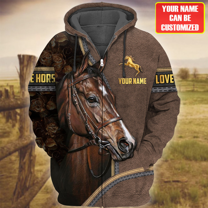 Custom Name Horse Lovers 3D Hoodie