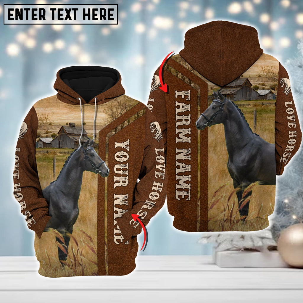 Custom Name Farm Horse Lovers Merry Christmas 3D Printed Hoodie