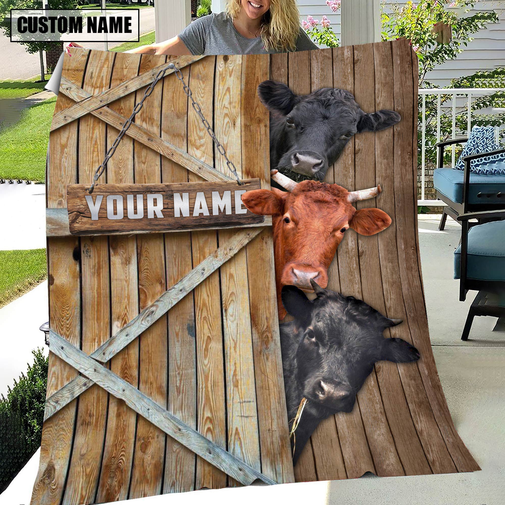 Personalized Name Dexter Barn Blanket