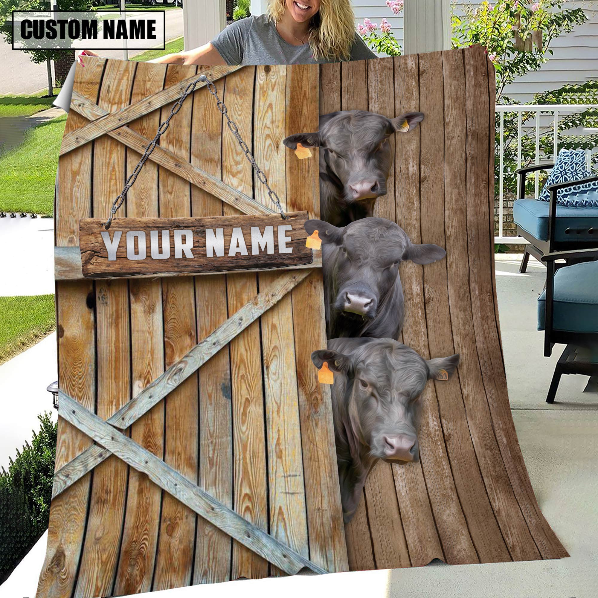 Personalized Name Brangus Barn Blanket