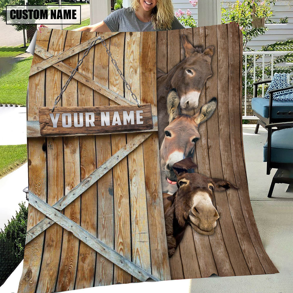 Personalized Name Donkey Barn Blanket