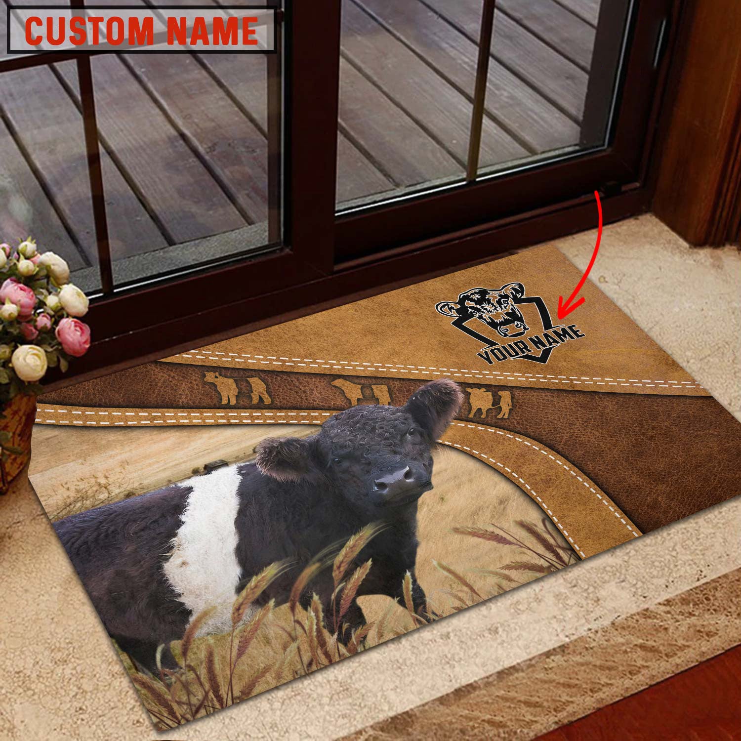 Belted Galloway Personalized - Welcome  Doormat
