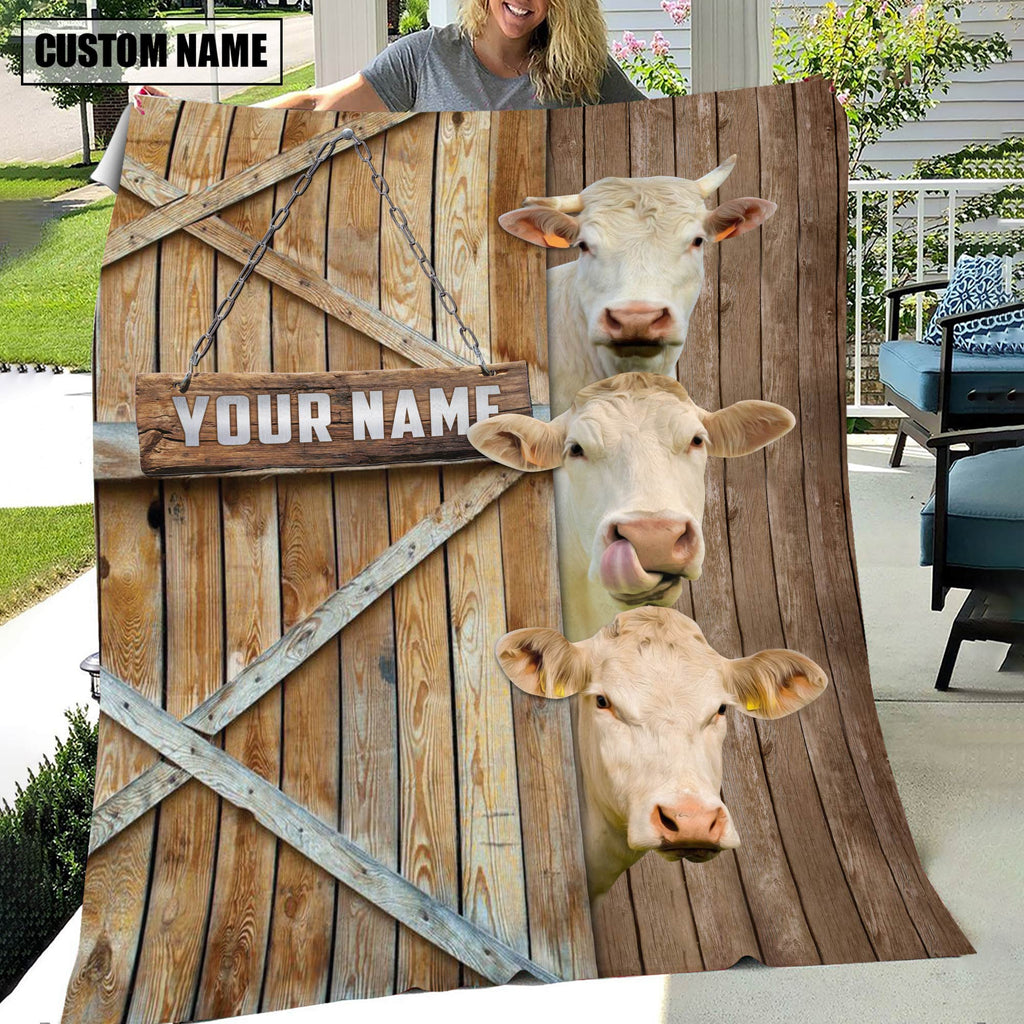 Personalized Name Charolais Barn Blanket