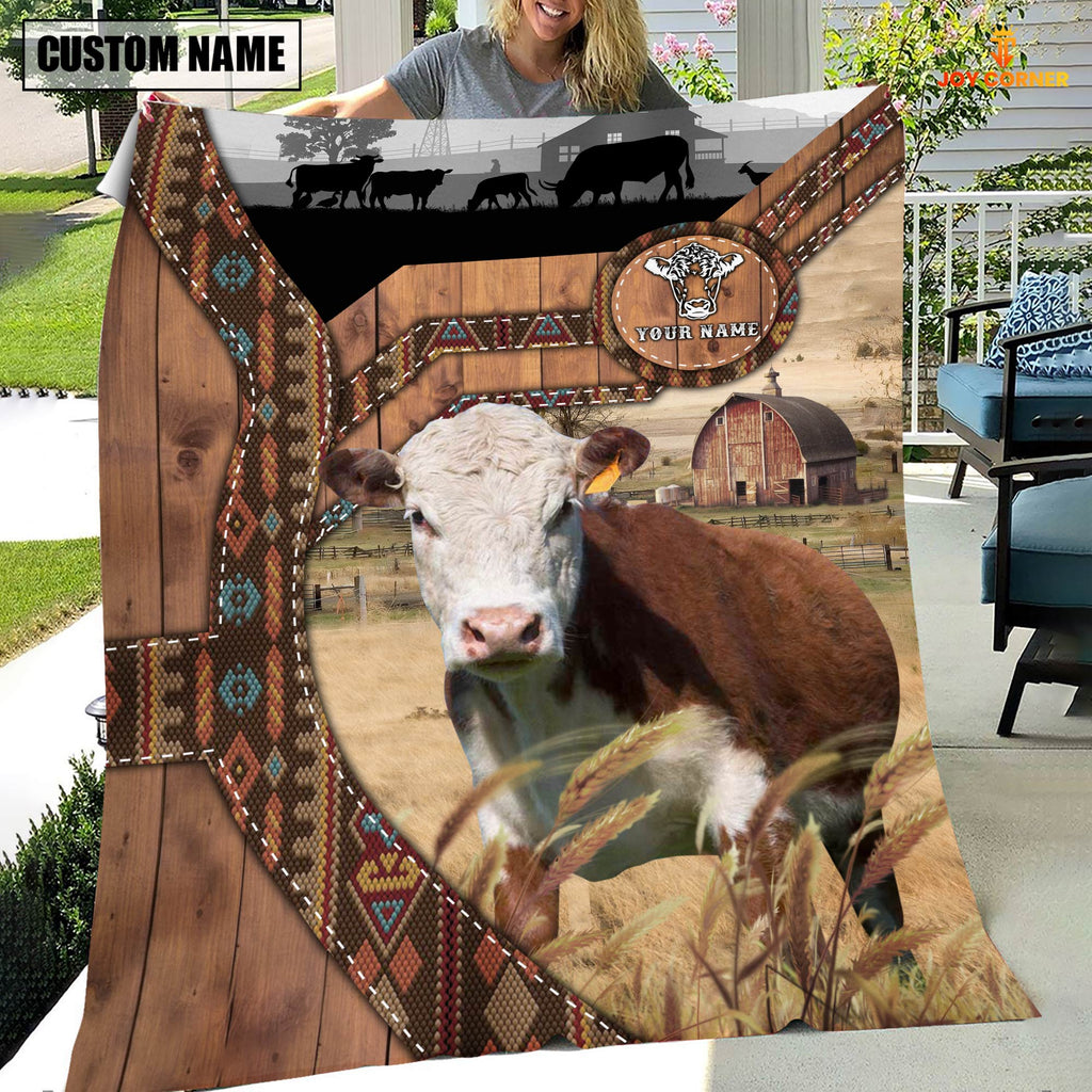 Hereford Custom Name Brocade Pattern Blanket