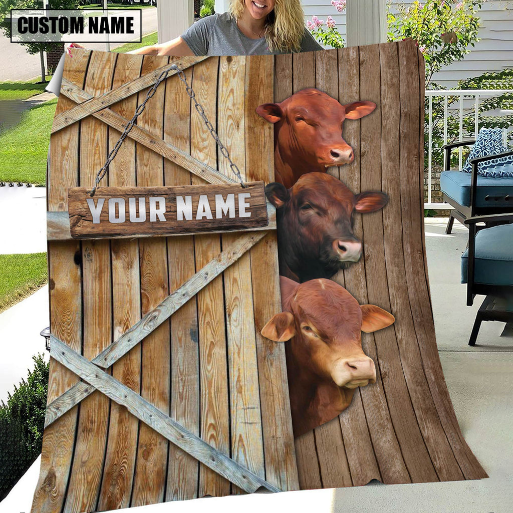Personalized Name Beefmaster Barn Blanket