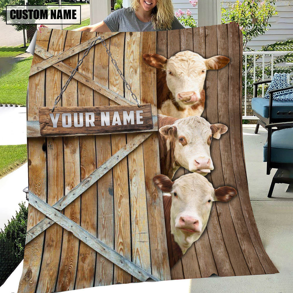 Personalized Name Hereford Barn Blanket