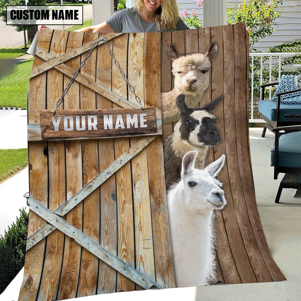 Personalized Name Llama Barn Blanket