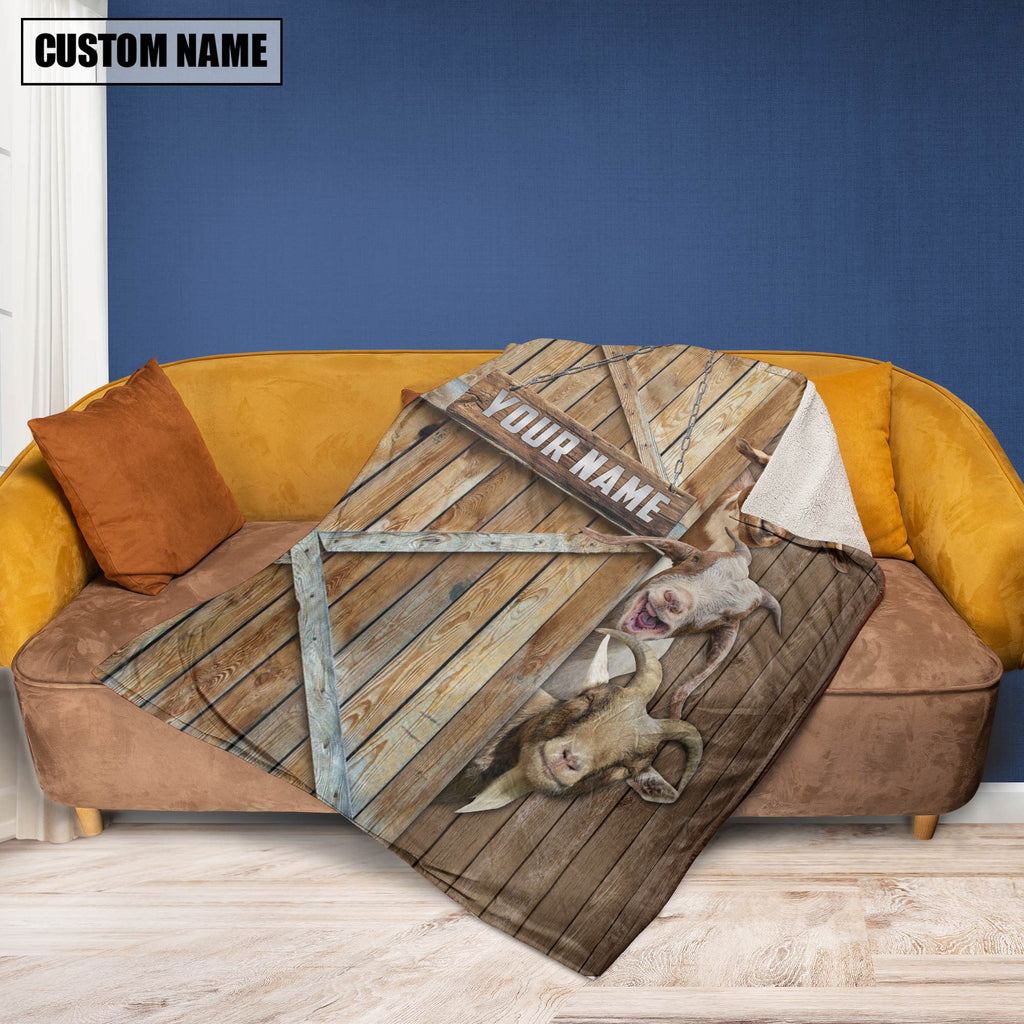 Personalized Name Goat Barn Blanket